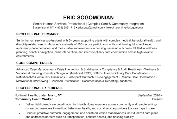 write, rewrite, or optimize your professional resume
